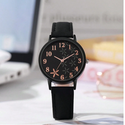1pc simple quartz wristwatch in black
