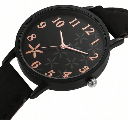 1pc simple quartz wristwatch in black
