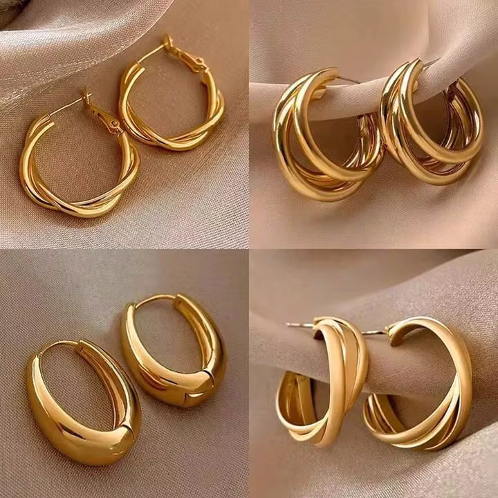 5pair earring metal set in gold