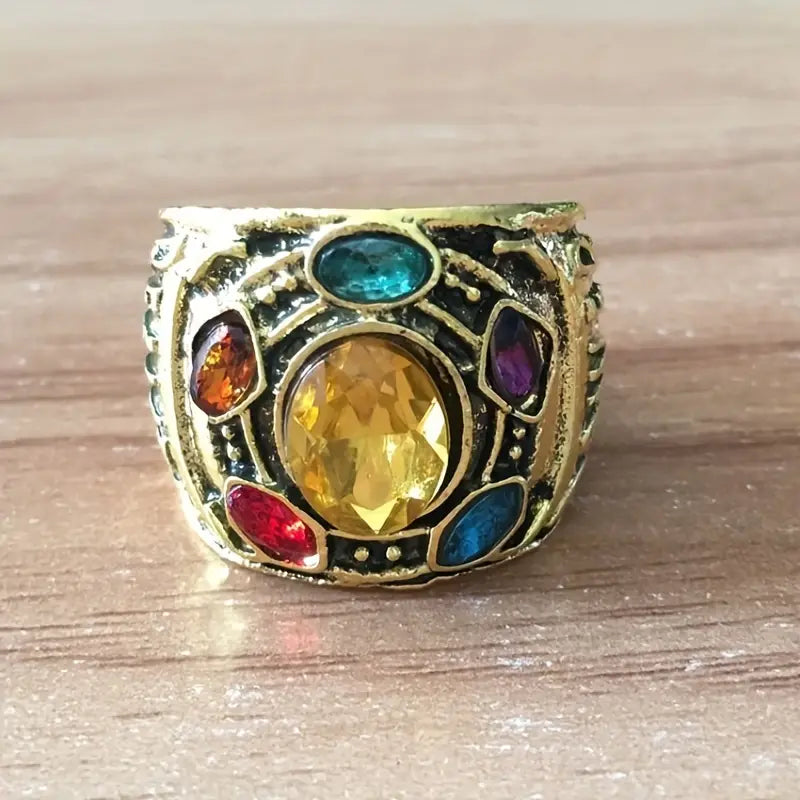 Thanos infinity gauntlet ring in dark gold
