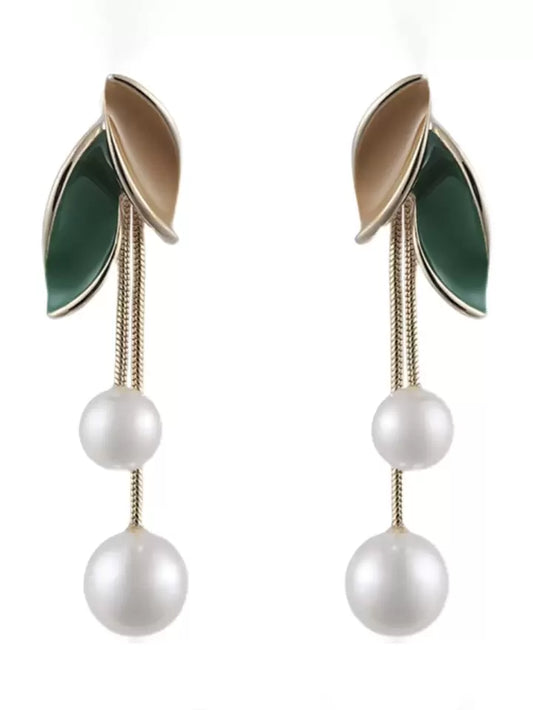 Faux pearl drop earrings in multi