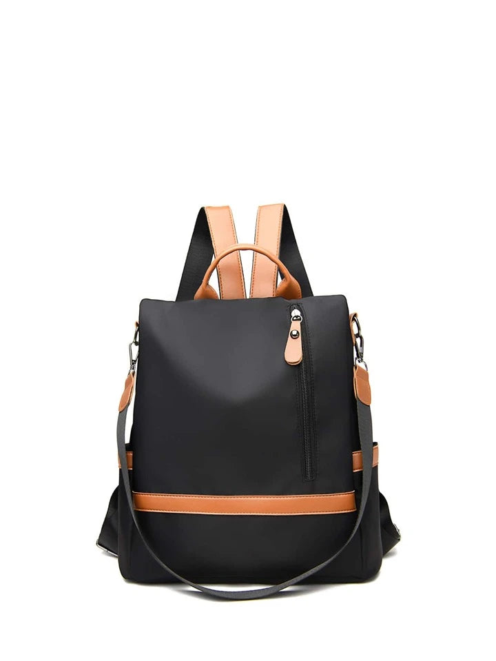 Large capacity shoulder bag in black