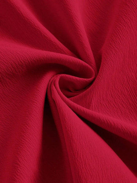 Ruched bust lace up dress in red