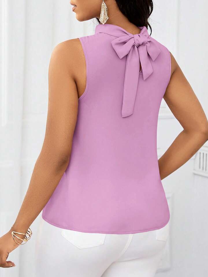 Ruffled collar open shoulder blouse in lilac