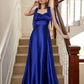 Tie shoulder ruched bust bridesmaid dress