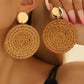 1pair woven large round earrings in multi