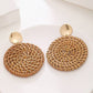 1pair woven large round earrings in multi