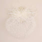 1pc feather & mesh decor fascinator hair clip in beige