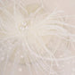 1pc feather & mesh decor fascinator hair clip in beige