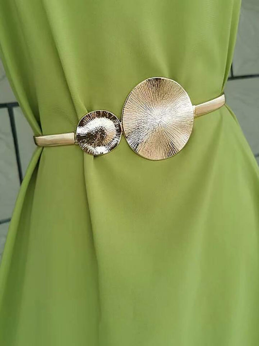 1pc gold metal spring elastic belt in gold
