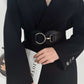 1pc single breasted buckle belt in black