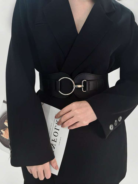 1pc single breasted buckle belt in black