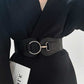 1pc single breasted buckle belt in black
