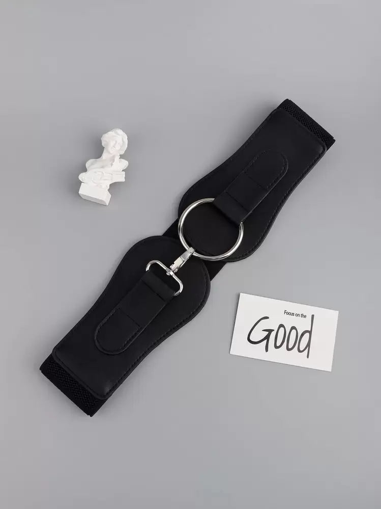 1pc single breasted buckle belt in black