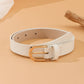 1pc square buckle retro belt in white
