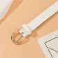 1pc square buckle retro belt in white