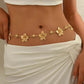 1pc vintage unique silver metal flower waist chain in gold