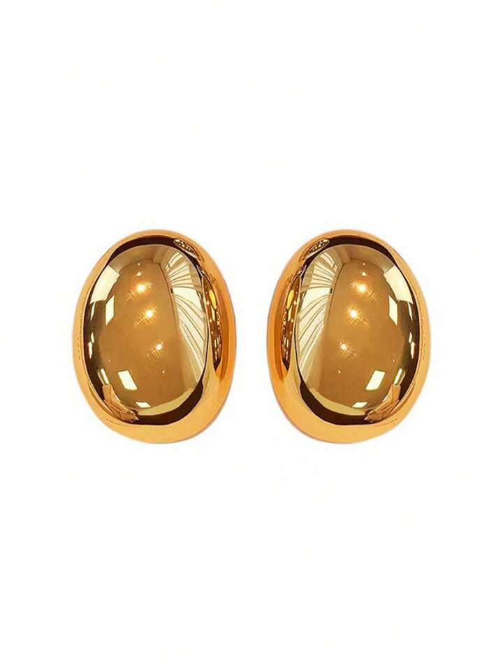 2pairs bead shape earrings in gold