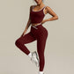 2pcs contrast sport sets in burgundy