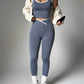 2pcs contrast sport sets in green