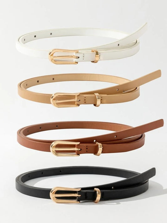 2pcs light tone waist belt with pin buckle in multi