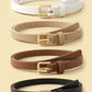 2pcs pu leather jeans belt in white & brown