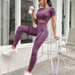 2pcs seamless high stretch yoga set in purple
