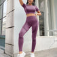 2pcs seamless high stretch yoga set in purple