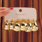 3-9 pairs eaxggerated c-shaped waterdrop earrings in gold