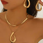 3pcs asymmetrical layered necklace set in gold