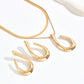3pcs asymmetrical layered necklace set in gold