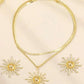 3pcs sunflower design necklace set in gold