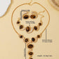 4pcs exaggerated gold jewelry set in brown