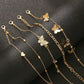 4pcs set butterfly heart beaded anklet in gold