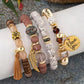 4pcs set tassel beaded bracelets in multi