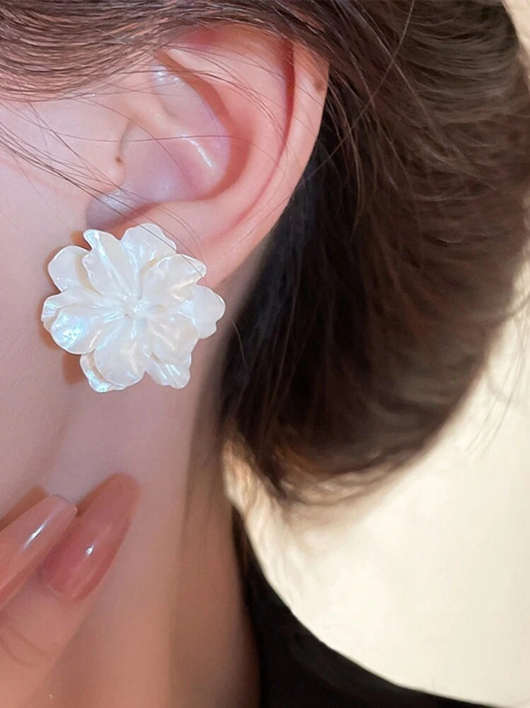 5pcs set floral enamel pearl stud earrings set in multi