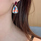 5pcs set floral enamel pearl stud earrings set in multi