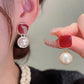 5pcs set floral enamel pearl stud earrings set in multi