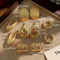5pcs set minimalist vintage hoop earrings set in gold