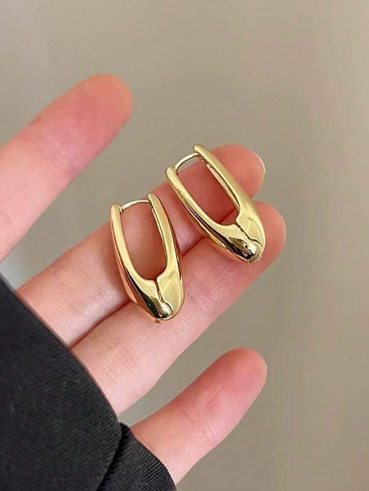5pcs set minimalist vintage hoop earrings set in gold