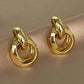 5pcs set minimalist vintage hoop earrings set in gold