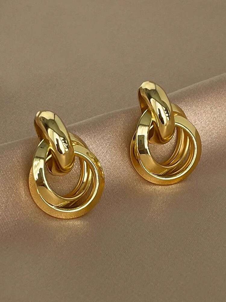 5pcs set minimalist vintage hoop earrings set in gold