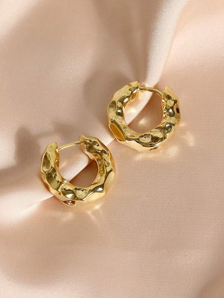 5pcs set minimalist vintage hoop earrings set in gold