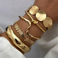 5pcs vintage exaggerated bangle set in gold