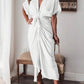 Button down belted shirt dress in white
