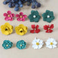6pairs set flower decor stud earrings in multi