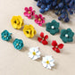 6pairs set flower decor stud earrings in multi
