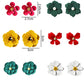 6pairs set flower decor stud earrings in multi