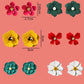 6pairs set flower decor stud earrings in multi