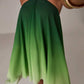 A-line asymmetrical hem ombre dress in green